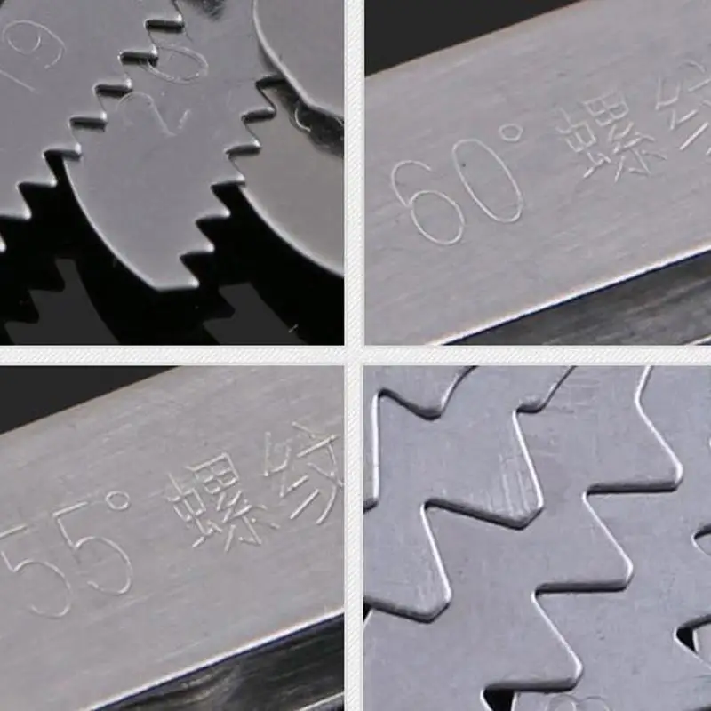 Dropship 2 Pcs Stainless Steel Metric Screw 60+55 Degree Thread Measuring Gauge image 6