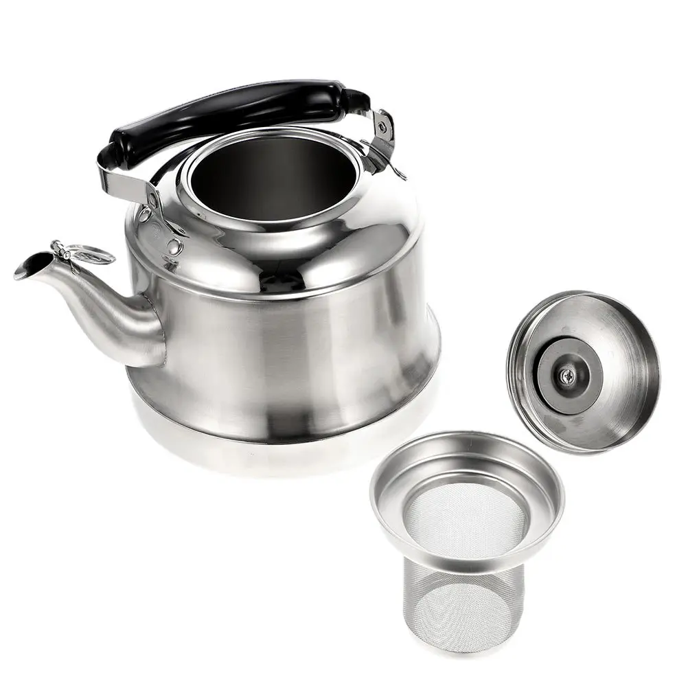 

1Pcs Stainless Steel Kettle Portable Household Kitchen Water Boiling Kettle Sounding Whistling Teapot