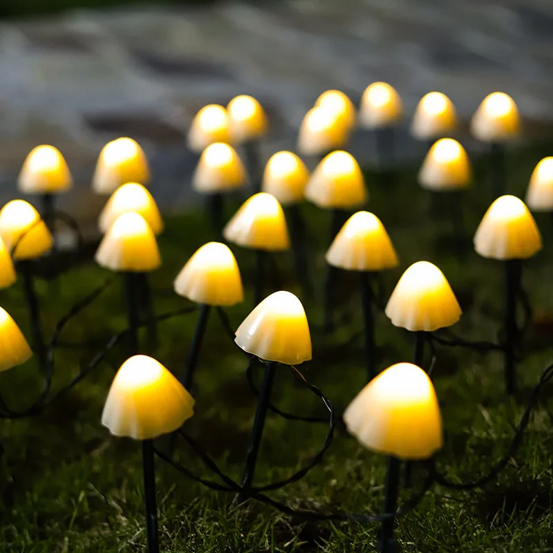 Solar mushroom light, easy to install, IP65 waterproof, suitable for outdoor garden and courtyard decoration, 8 flashing modes