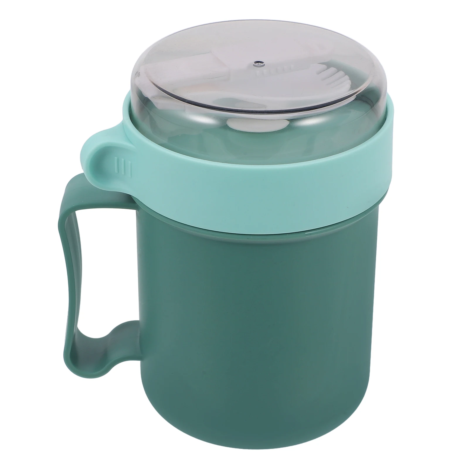 

Breakfast Cup Oat Containers Lids Microwave Oven Mugs Dark Green Steel Soup Cup Portable Travel Office Safe Material Design