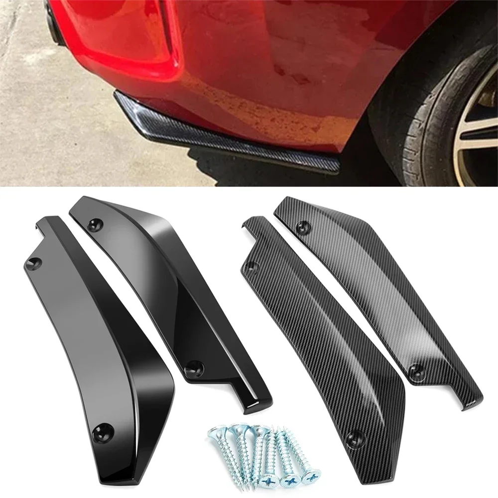 Universal Car Rear Bumper Lip Diffuser Spoiler Side Skirt Extension 2 Piece Kit Exterior Styling Performance Protector for Auto