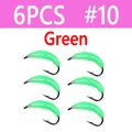6 piezas, color verde, talla 10
