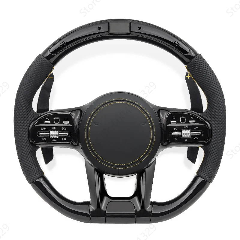 

LED Black Wood Steering Wheel for AMG W204 W205 W206 W213 W217 W221 W222 W223 GLS GLE GLC