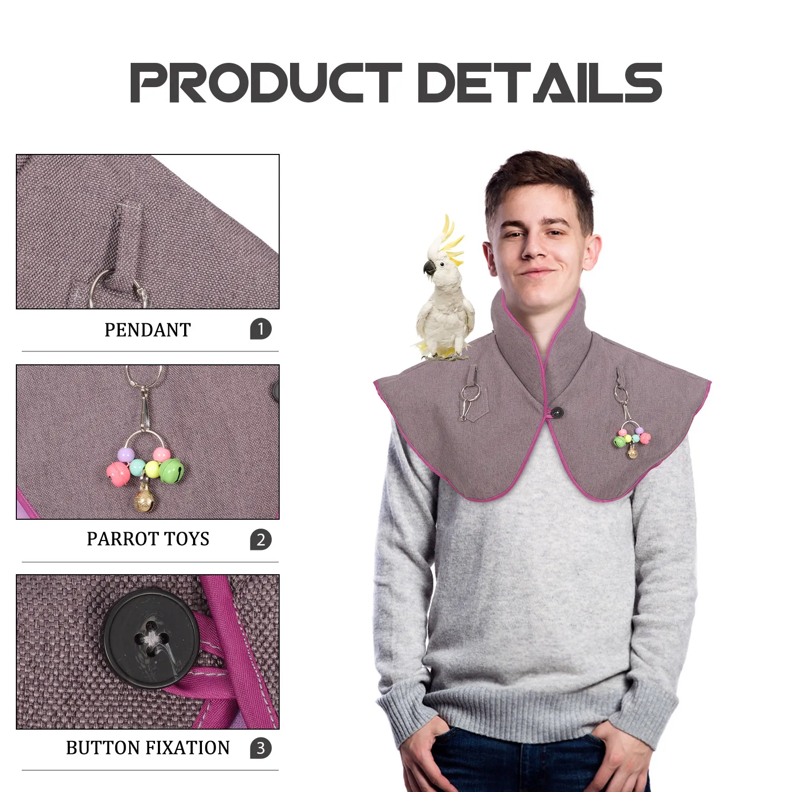 Parrot Training Shoulder Protector Anti-Scratch Thickened Cotton Linen Shawl Pet Shoulder Pad Anti-Bite Dropping Proof