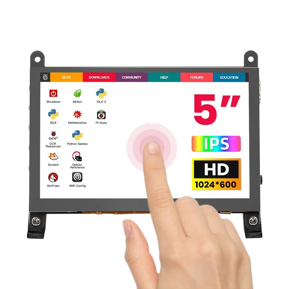 Hot Sale 5inch IPS HD Display-C with Headphone Jack 1024*600 Touch Screen Compatible with RaspberryPi/BB Black