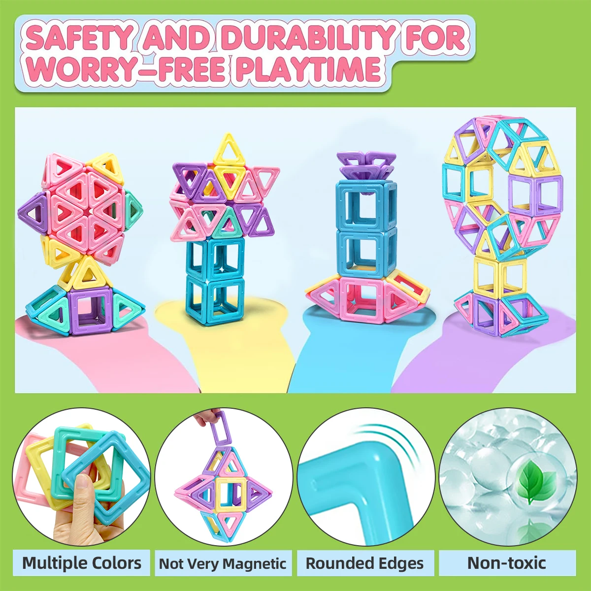 Medium Macaron 3D Magnetic Toys，Building Blocks for Kids,Educational Sensory Building Magneticfor toy,Birthday Gift Stacking toy