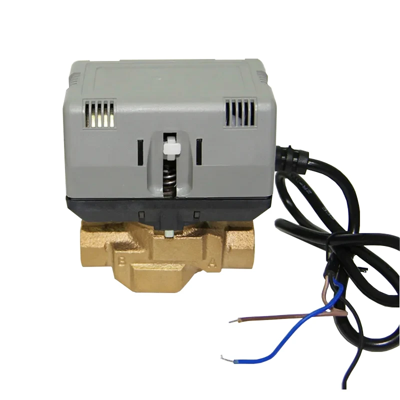 

1/2'' 3/4'' 1'' Brass 2 Way Motorized Shut Off Valve VC6013 Electric Valve AC220V for Fan Coil HVAC Water Control