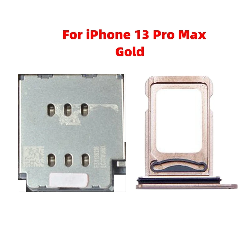For iPhone 13 Pro 13Pro Max Dual Sim Card Tray + Sim Card Reader Connector Flex Cable Smartphone Replacement Parts