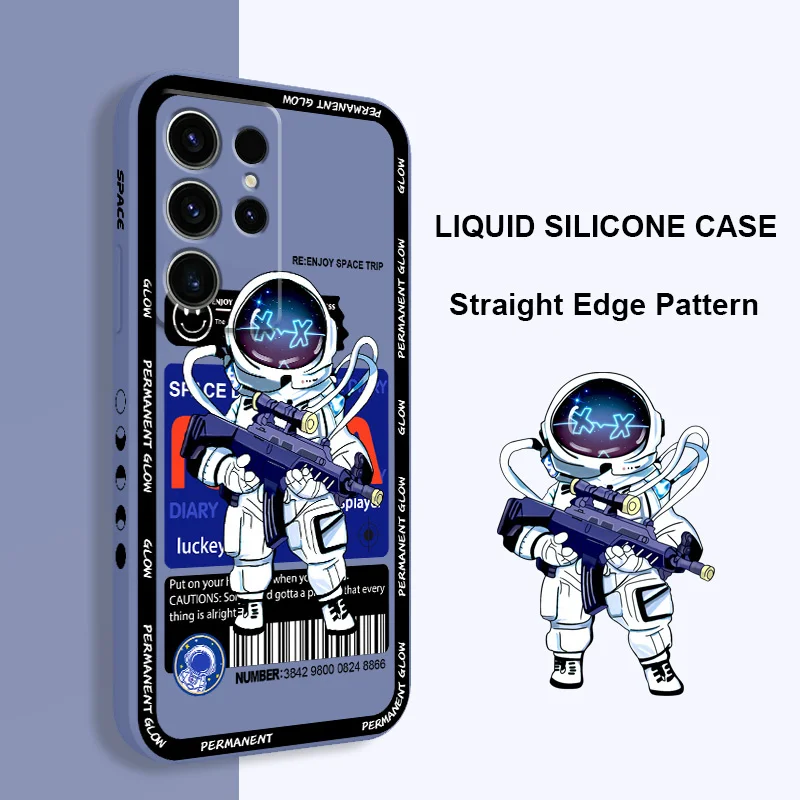 Astronaut Warrior Phone Case For Samsung Galaxy S24 S23 S22 S21 S20 S10 S10E Ultra Plus FE Note 20 Ultra 10 Plus Cover