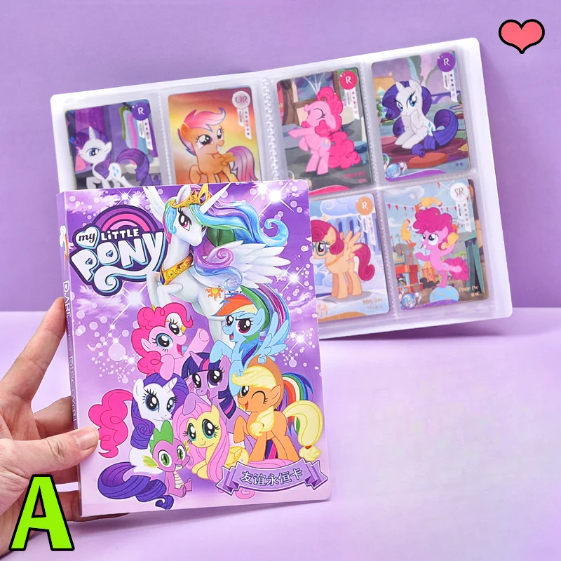 160 PCS My Little Pony Twilight Sparkle Applejack Cards Album Map Letter Folder Binder Notebook Game Collection Gifts Toys Cards