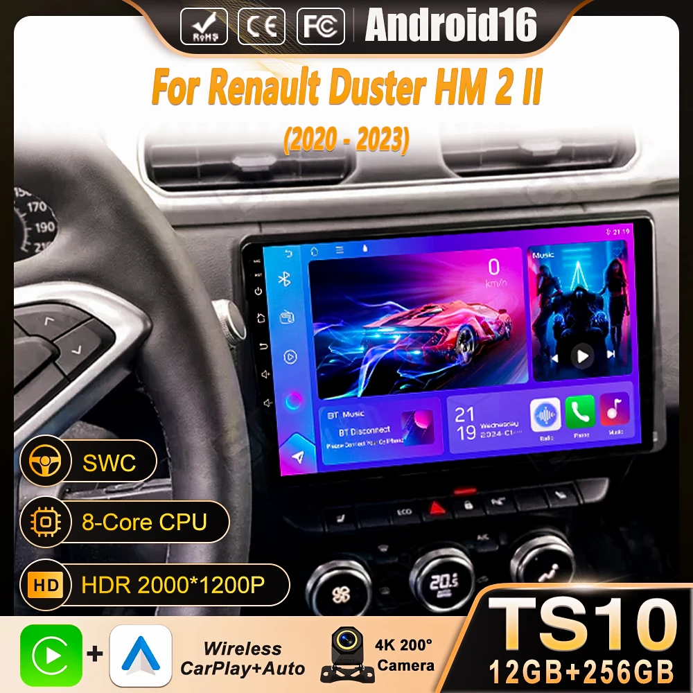 

Автомагнитола Android 16 для Renault Duster HM 2 II 2020-2023, Arkana 1 I 2019-2023, мультимедийный видеоплеер, навигация, стерео, GPS