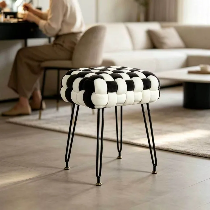 Makeup woven stool, makeup creative student dormitory light luxury girls special bedroom home