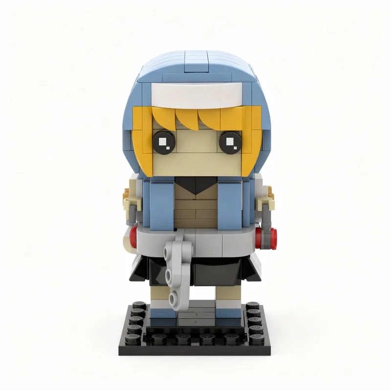 219pcs MOC BrickHeadz Bridget Guilty Gear Strive Model Building Blocks Collection Birthday Display Education Creative Brick Idea