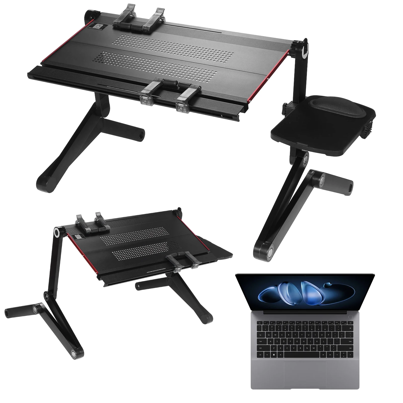 

Foldable Laying Down Desk Adjustable Height Foldable Laptop Desk for Couch Sofa Chair Floor