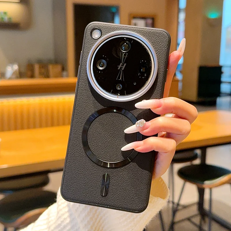 

For Oppo Find X8 X8s X8s+ Pro Plus Ultra Case Magnetic Wireless Charge PU Leather Metal Alloy Camera Frame Protection Back Cover