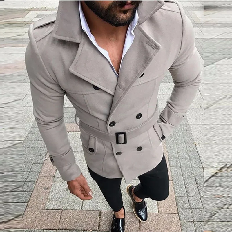 

2020 New Men's Faion Slim Fit Long Jaet Youth Trend All Seasons Loose Sle Casual Outerwear