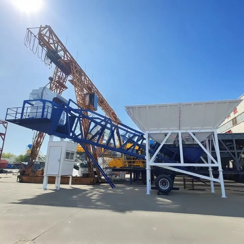 Hot Sale 35m/h Ready-mixed Mobile Concrete Batching Plant PLC-controlled Electric Twin-shaft Mixer Factory Direct Price