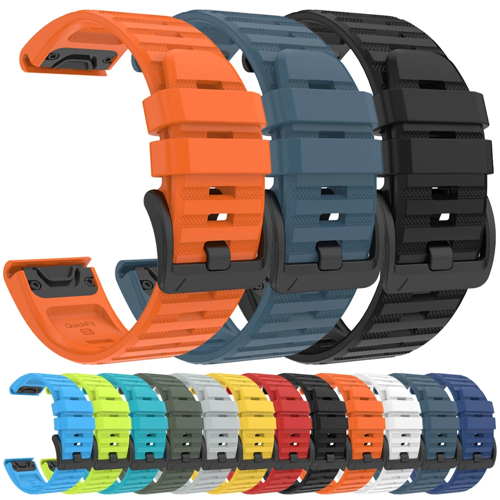 26 22mm Silicone Strap For Garmin Fenix 6 6X Pro Sapphire E 8 8Pro 7 7X 5 5X Band Watch Epix Pro Forerunner 970 965 955 Bracelet