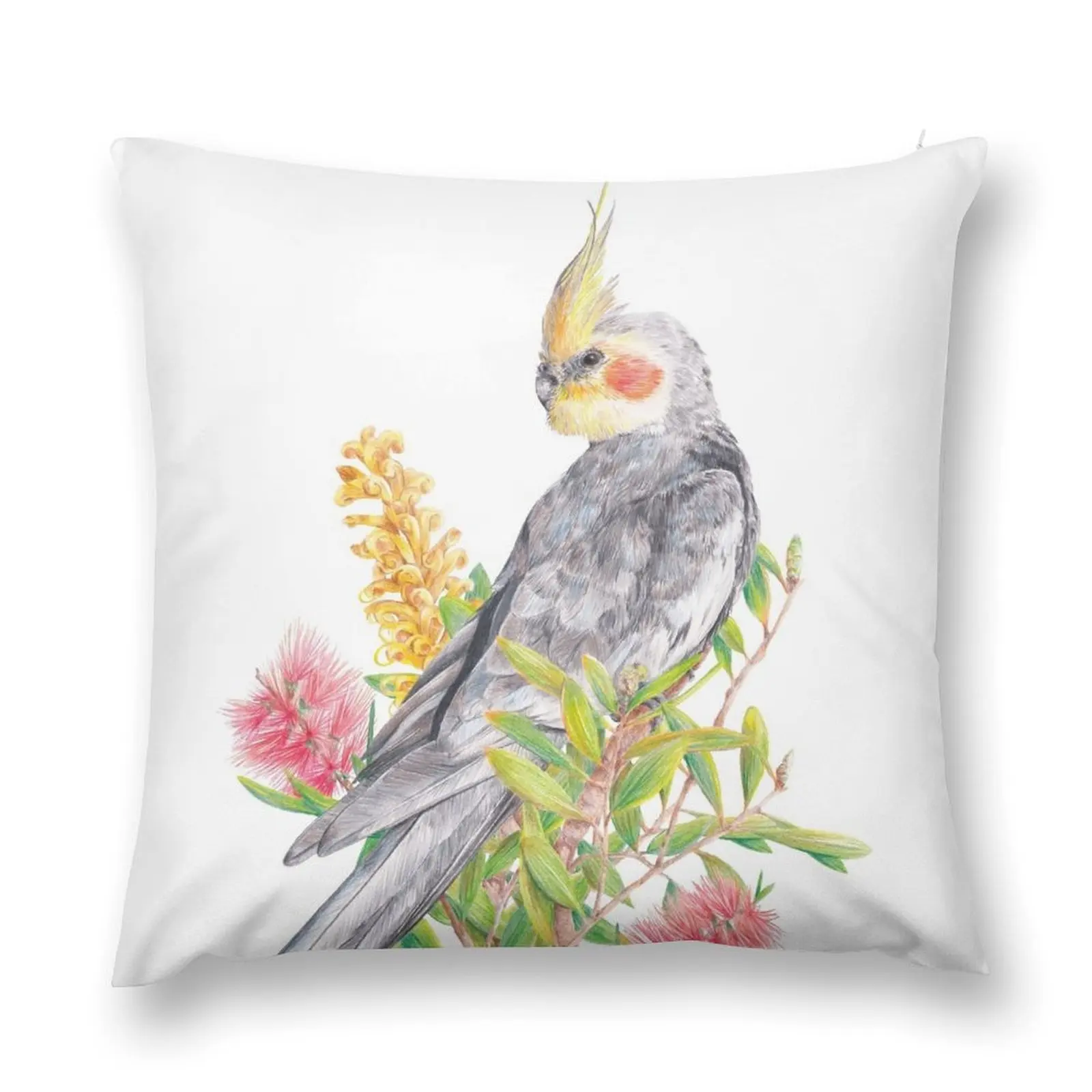 

Australian Cockatiel || Floral Bird Throw Pillow Sofa Decorative Covers Cusions Cover christmas decorations for home 2025 pillow