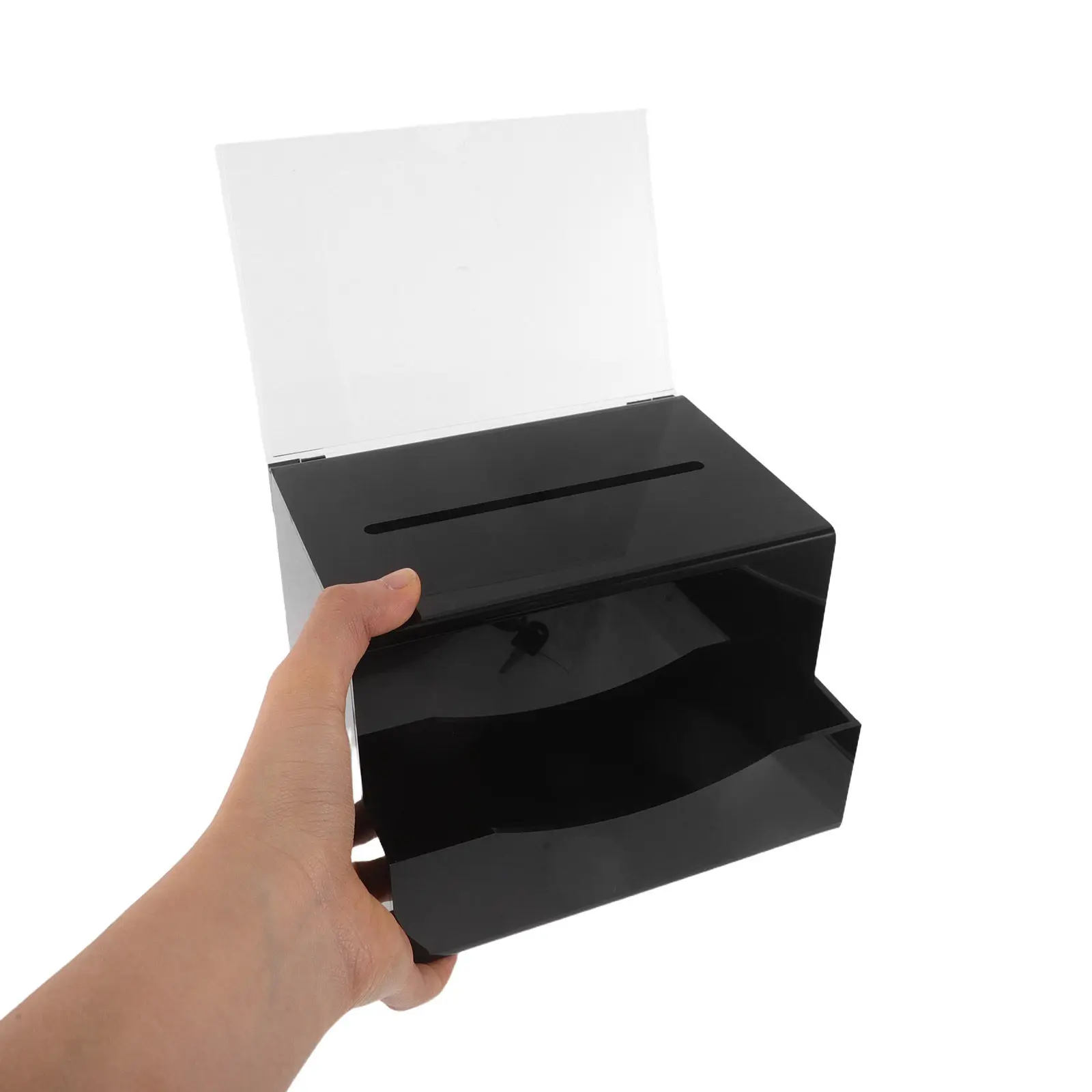 acrylic-lock-box-clear-donation-box-secure-tip-jar-ballot-suggestion-case-fundraising-voting-raffle-restaurant-money-collection