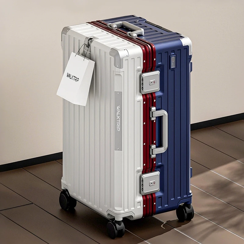 Luxury and durable aluminum frame luggage with a 20 inch large capacity brake wheel and portable password lock travel case