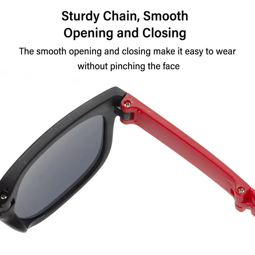 نظارات شمسية عصرية للأطفال في الهواء الطلق بإطار مربع للأشعة فوق البنفسجية 400 نظارات شمسية قابلة للطي للأطفال الصغار من الأولاد والبنات