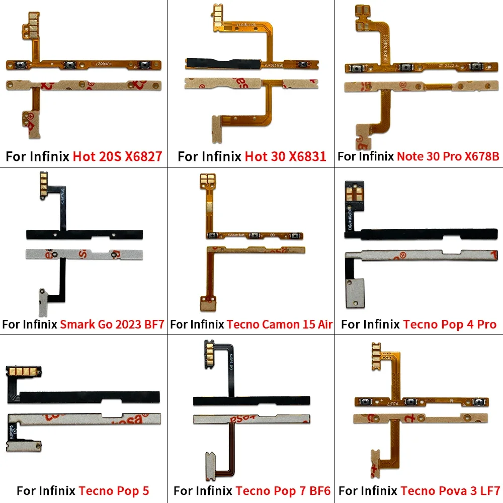 Kabel Flex Internal tombol Volume daya On Off baru untuk Infinix Hot 20S 30 Play NFC Note 30 Smark Go Camon 15 20 Pro Pop 4