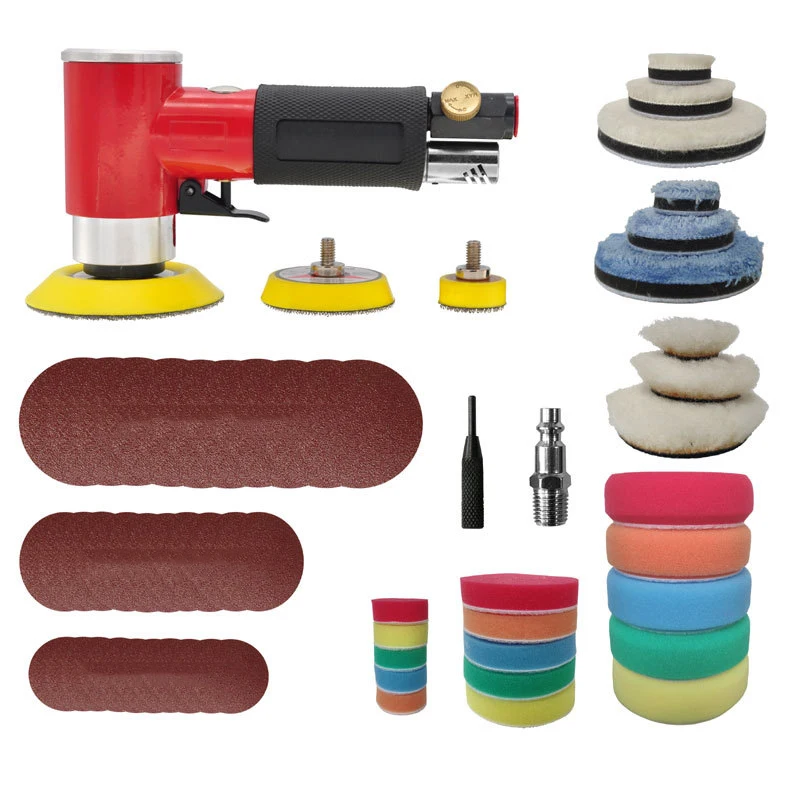 

Red 1/2/3 Inch Random Orbital Air Sander Mini Pneumatic Sander For Auto Body Work High Speed Air Powered Sanders