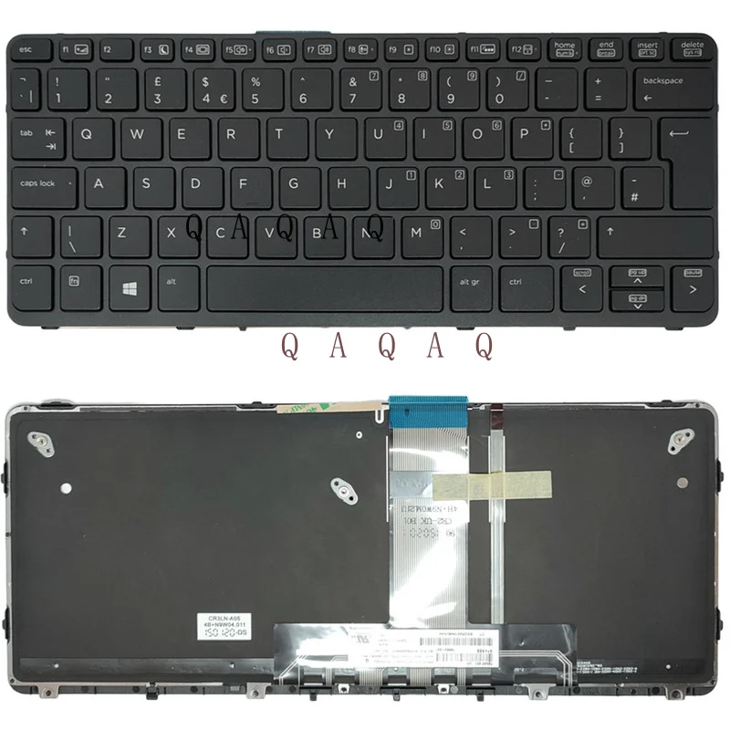 

QA New Laptop keyboard for HP Pro x2 612 G1 Black UK Version O