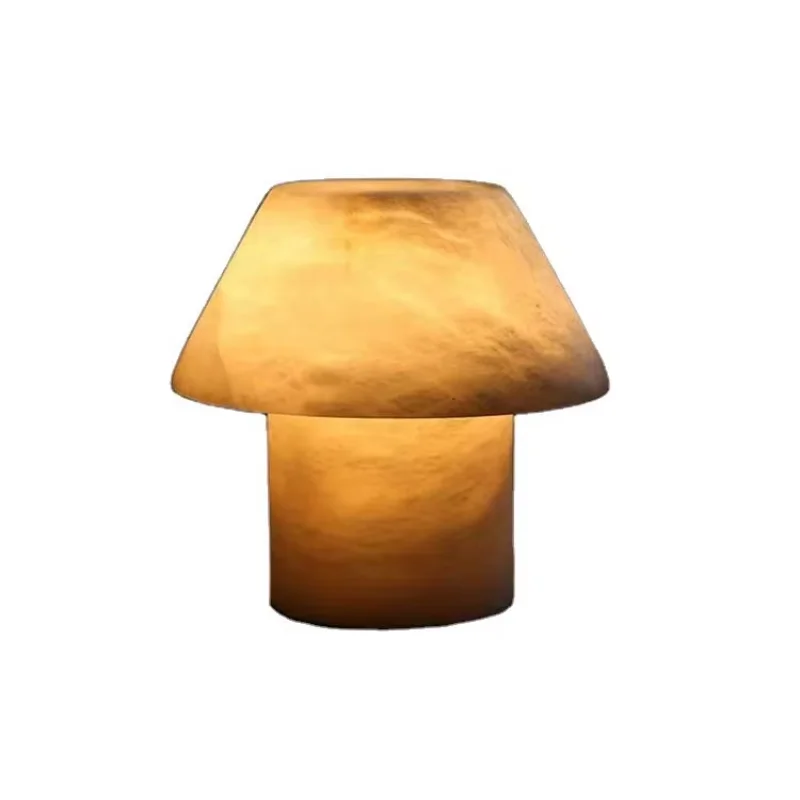 Artsolute Dimmable Warm LED Table Lamp Handcrafted Modern Design Alabaster Electric 15-25 Days Delivery for Bedside Living Room