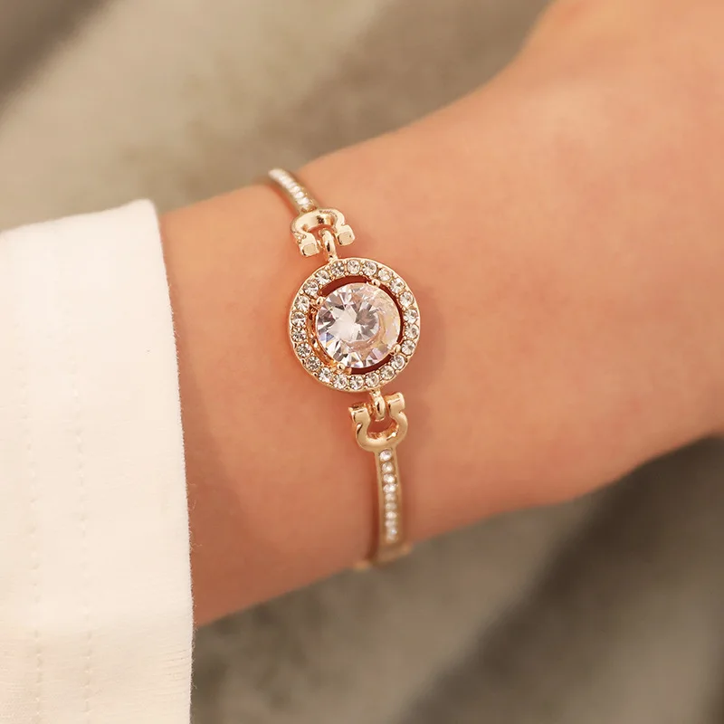 Women's Korean-Style Fashion and Fully-Jewelled Gem Bracelet Hot Sale Simple Temperamental All-Match Shining Diamond Zircon Brac