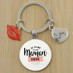 The Best Mother in the World, French Printed Holiday Birthday Gift Keychain for Mom
