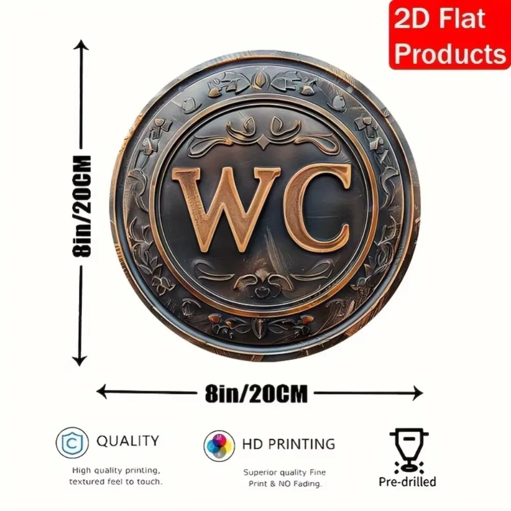 Distinctive Multipurpose WC Sign Wall Hanging: Vintage - Style Restroom Marker Perfect for Home and Business Door Decor