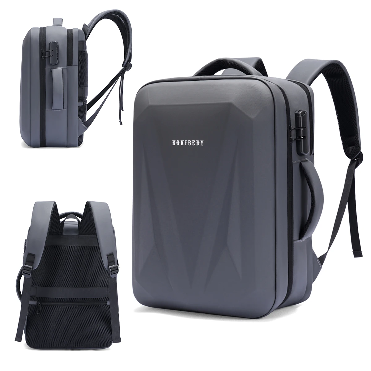Password-Protected Backpack for Men, Hard-Shell Gaming Backpack, Large-Capacity Laptop Bag, Business Travel High-End Backpack