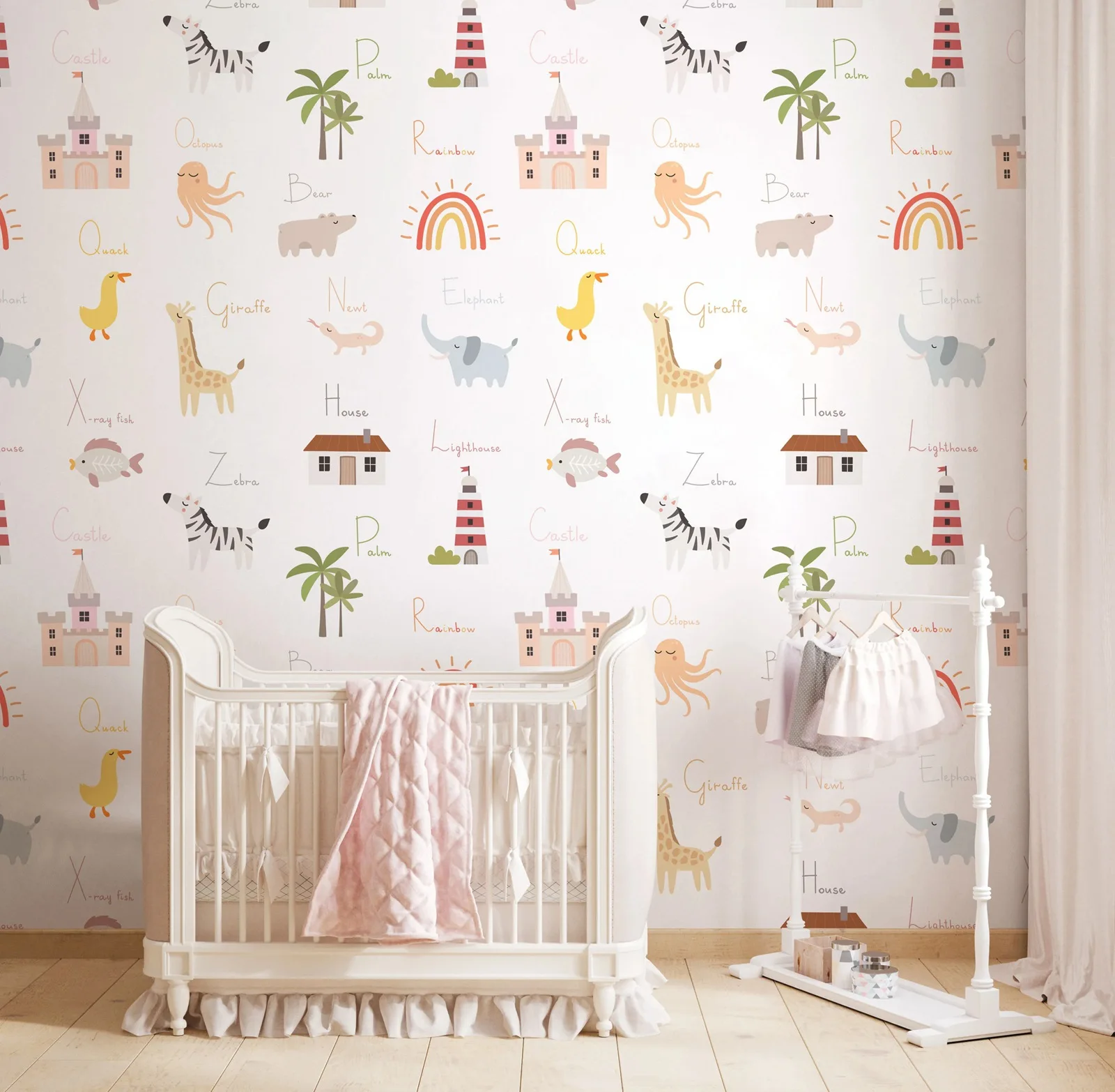 

Детские образовательные обои, наклейка и наклейка, настенная роспись с милыми животными для декора стен детской комнаты, самоклеящаяся или традиционная