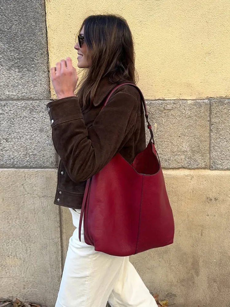 

Замшевая куртка с лацканами, коричневая однобортная кожаная куртка с карманами и металлическими пуговицами, повседневная свободная женская короткая верхняя одежда-карго, топ