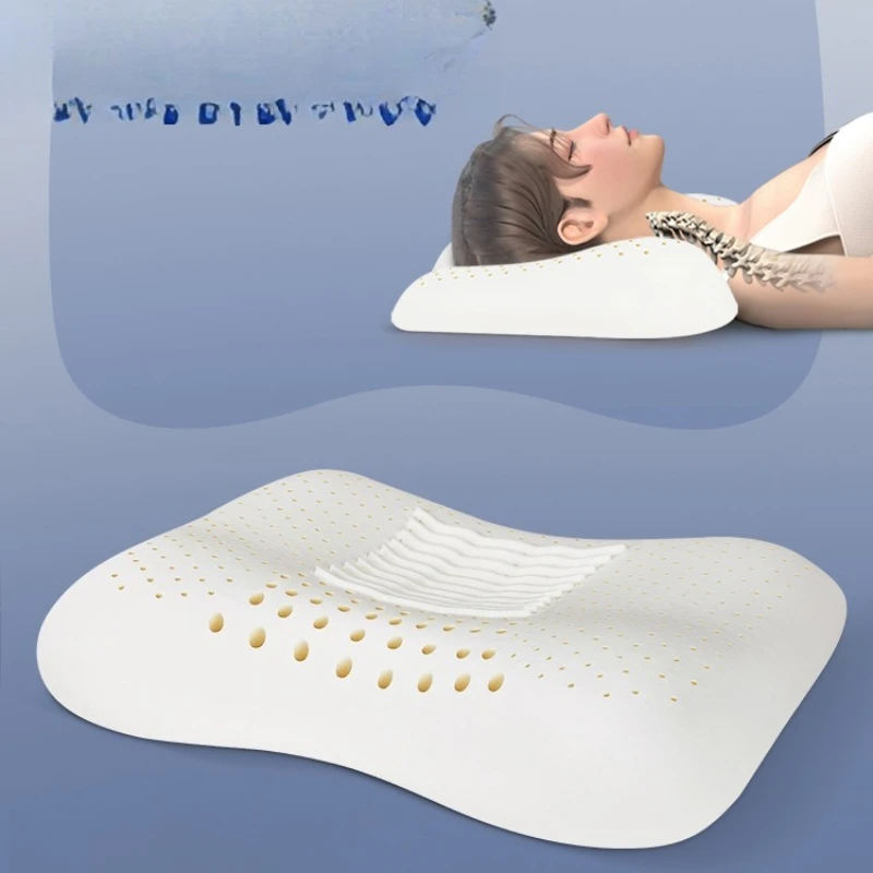 

Latex pillow protects cervical spine and sleeps to help single person sleep high and low household pillow natural