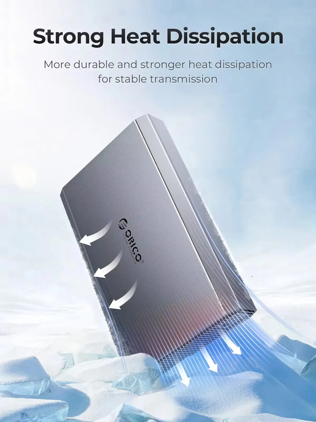 ORICO HDD Case 2.5/3.5 Inch Hard Drive Enclosure USB3.1 Type-C External HDD Case Aluminum Alloy & ABS with 12V2A Power Adapter