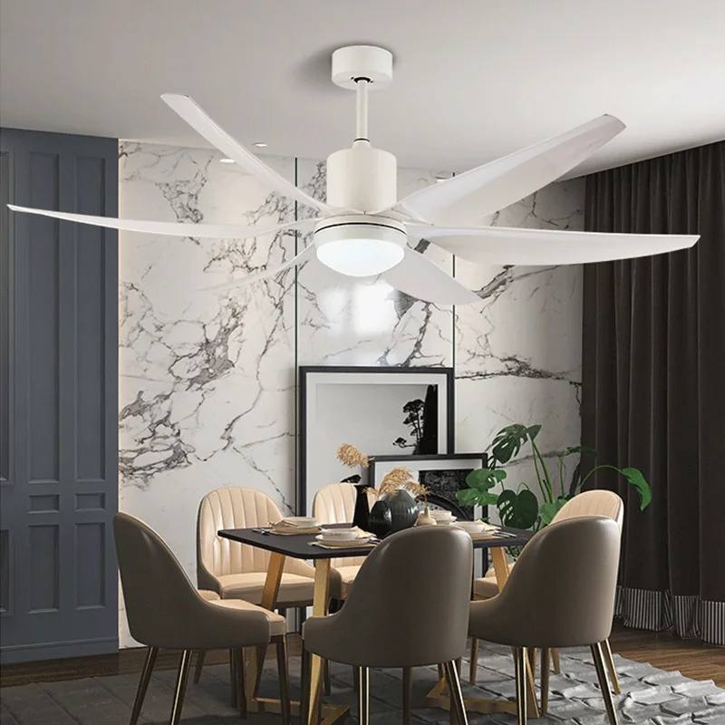 Modern Minimalist White Ceiling fan light For Dining Living Room 66 inch Large-sized Electric Fan Chandelier Lamp With Remote