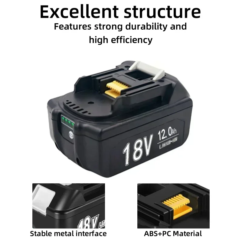 Large capacity spare lithium-ion battery for Makita BL1830 BL1830B BL1840 BL1840B BL1850 BL1860 power tool battery