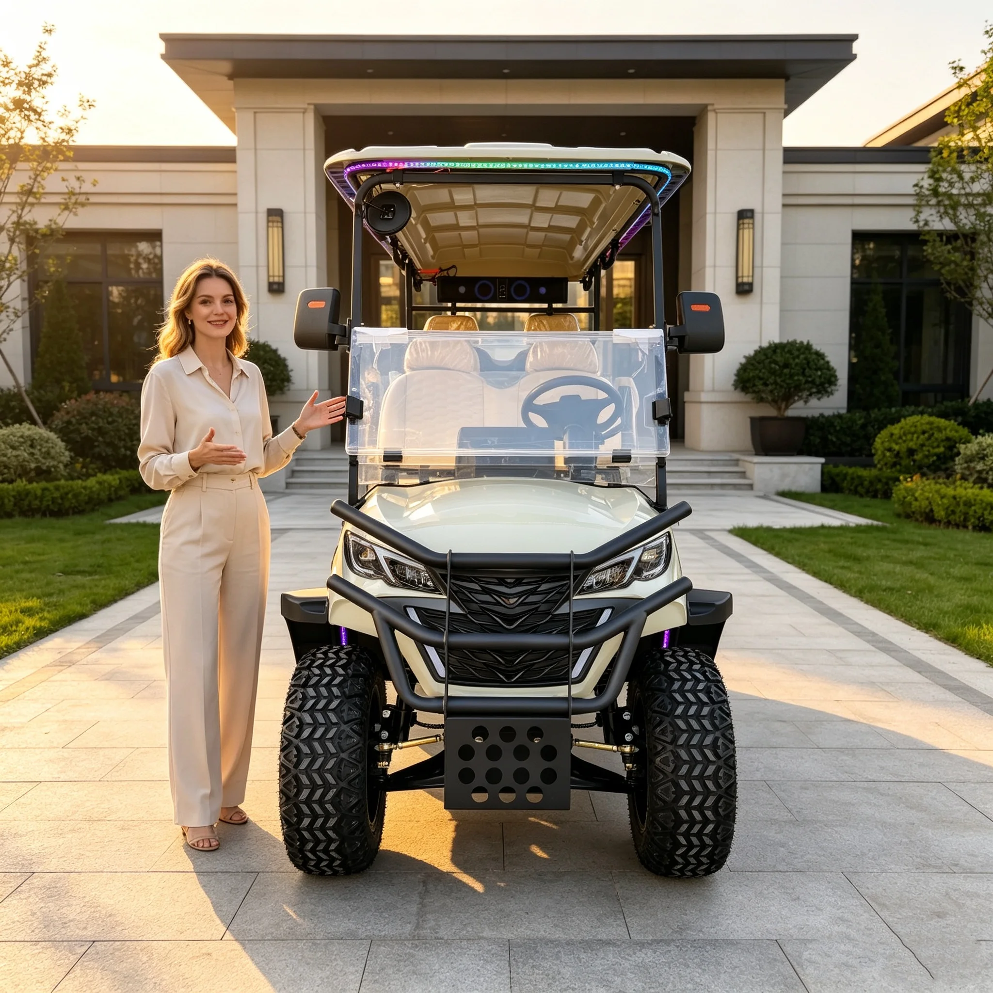 Spacious 6-Seater Golf Cart with Long-Lasting Battery | Ideal for Memorable Group Adventures  electric sightseeing vehicle