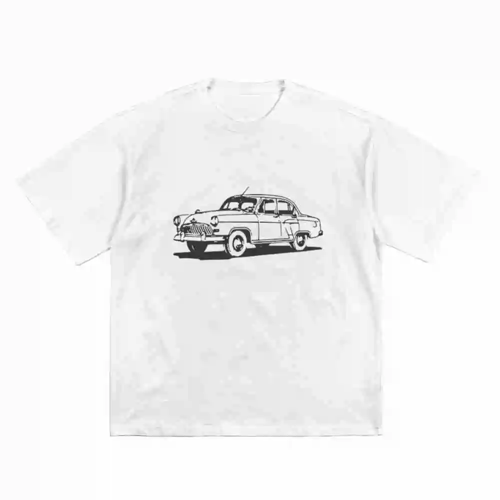 GAZ 21 Wolga Soviet Car Design Retro Auto Short Sleeve Tee 100% Cotton T-Shirt