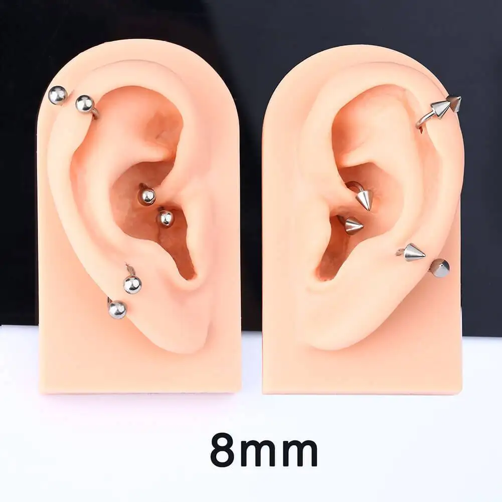 16G 2pcs التيتانيوم حذاء الخيل حلقة حزمة 8/10 / 12mm ، هدايا للمرأة #4