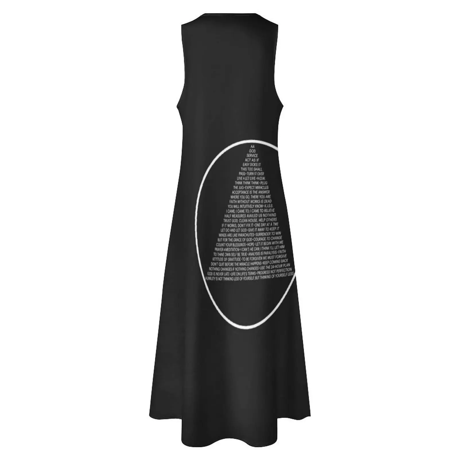 Álólicos símbolo anônimo em slogans (A.A.) camiseta vestido longo feminino macacão de verão feminino elegante vestidos soltos vestido