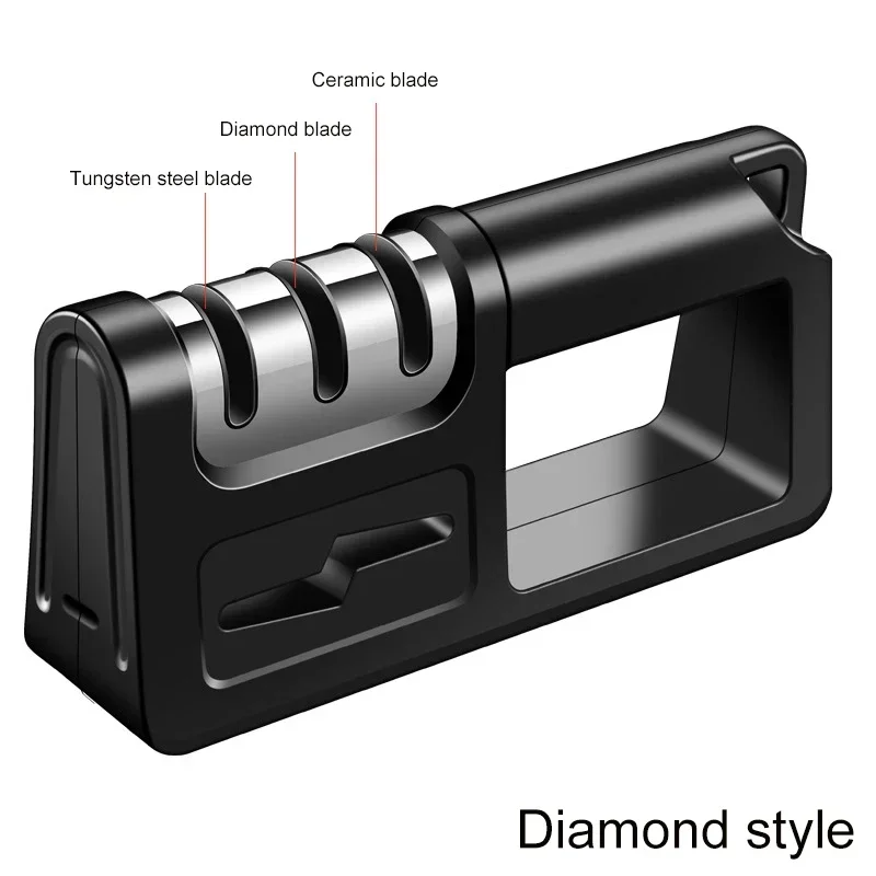 Tungsten Carbide 3 Stages Handheld Japanese Manual Professional Diamond Knives Kitchen scissors Sharpener System for Knives