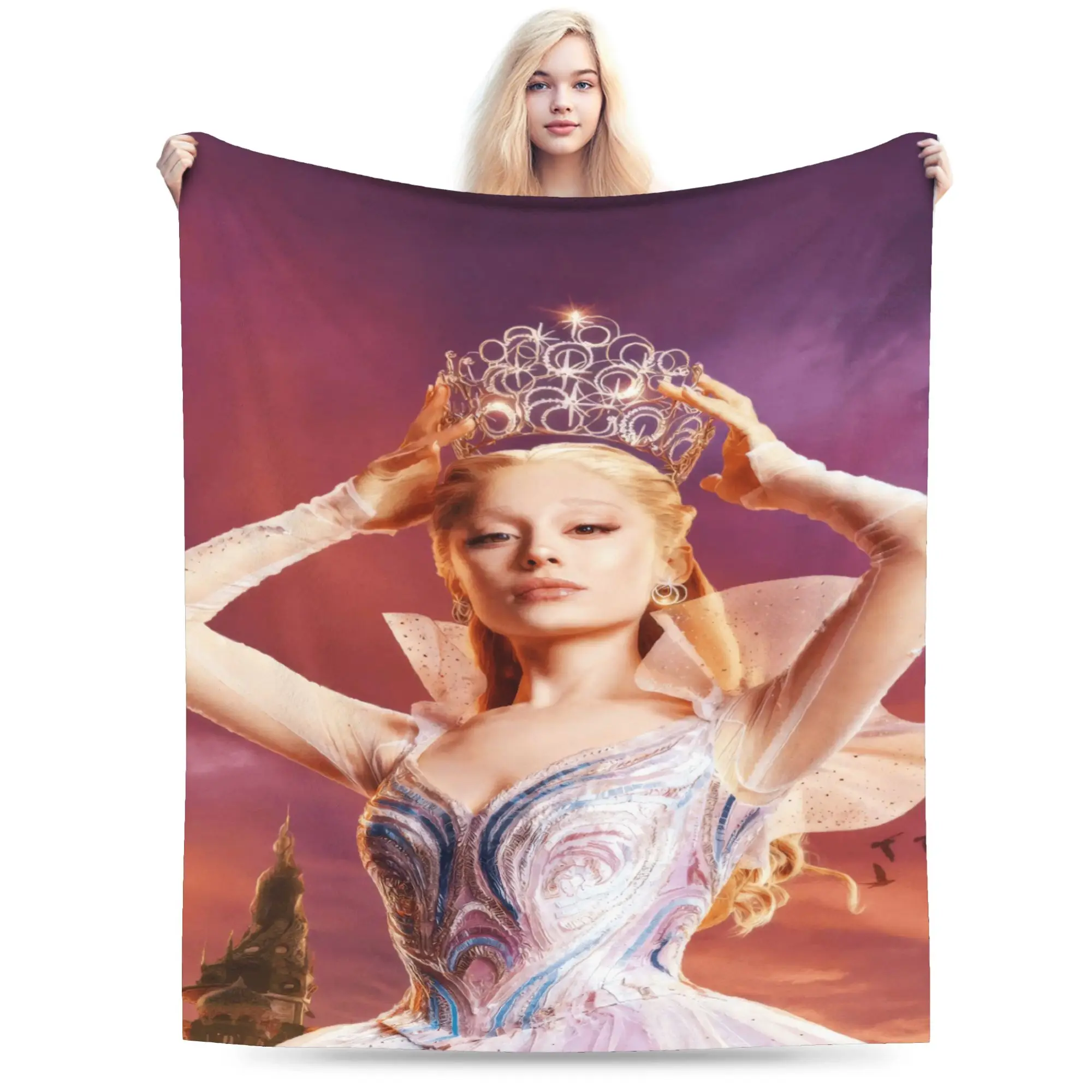 W-Wicked 2 Musical Movie Glinda Elphaba Flannel Blankets Winter  Soft Throw Blanket for Students Outdoor Sofa Bed Cover