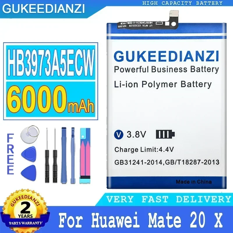 Mobile Phone Batteries 6000mAh, HB3973A5ECW, HB4073A5ECW, For Huawei Mate 20 X 20X, For Honor Note 10, 8X Max, Mate20X, Note10