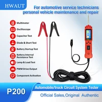 Probador de circuito automotriz, osciloscopio de batería de diodo de resistencia de voltaje CC multifunción y herramienta de prueba PWM para coche y camión P100 P200