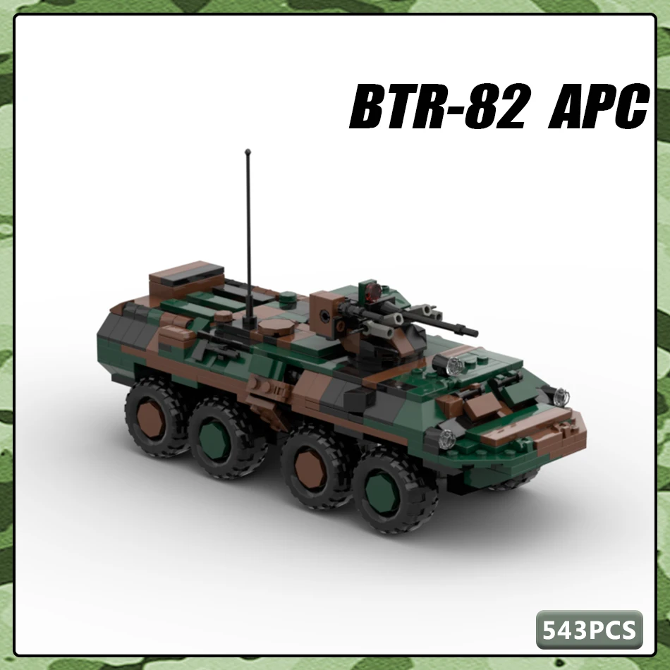 MOC Military Series Build Block BTR-82  APC US Army Infantry Fighting Vehicle Building Block Model Kids Gift Educational Toys