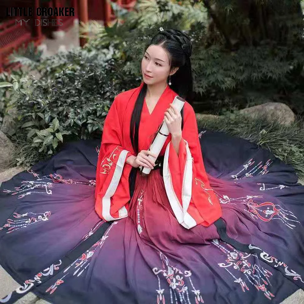 Woman Ancient Han Dynasty Dress Oriental Princess Dress Lady Elegance Tang Dance Wear Chinese Traditional Hanfu Cosplay Costume